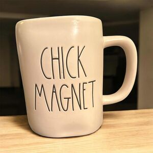 Rae Dunn CHICK MAGNET Ceramic Coffee Mug - Cream & Pink